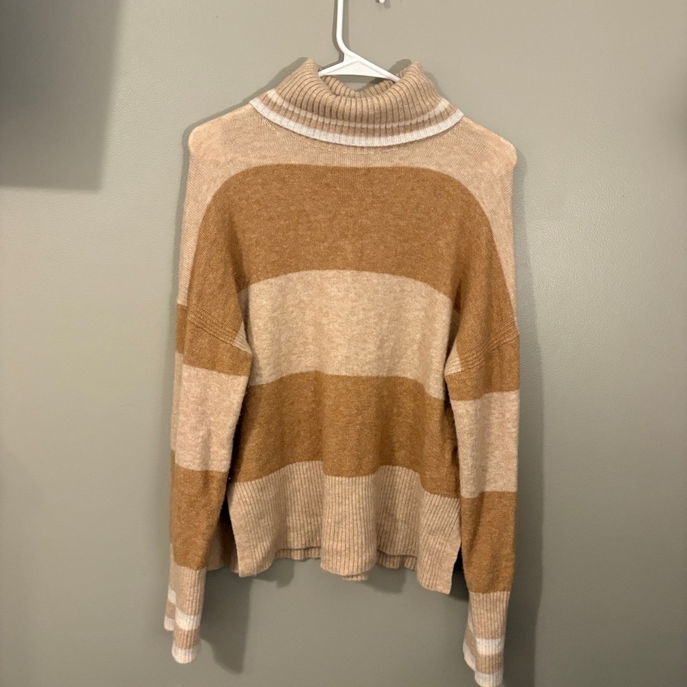J. Crew Striped Turtleneck Sweater Supersoft Yarn - Picture 2 of 5